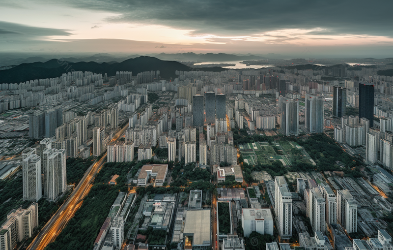 深圳福田中心区高楼建筑俯视摄影图背景,高清,摄影图,摄影图片,图片大全,摄影图免费下载